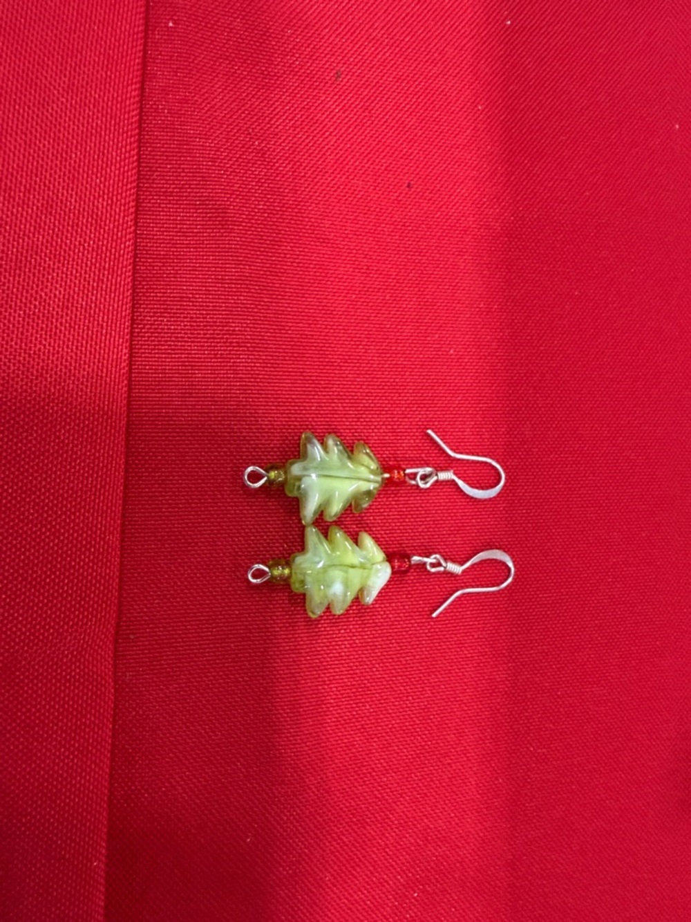Green Leaf Dangle Earrings – Lightweight Womens Jewelry